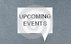 Upcoming Events message in light box