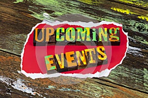 Upcoming special event planning calendar schedule invitation announcement
