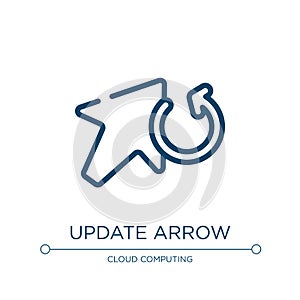 Update arrow icon. Linear vector illustration from cursors and pointers collection. Outline update arrow icon vector. Thin line