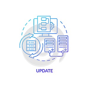 Update blue gradient concept icon