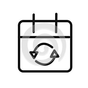 Update Calendar icon linear vector graphics sign