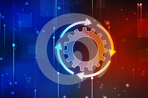 Update icon with binary codes on technology abstract background,