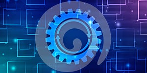 Update icon with binary codes on technology abstract background,