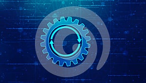 Update icon with binary codes on technology abstract background,