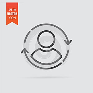 Update icon in flat style isolated on grey background
