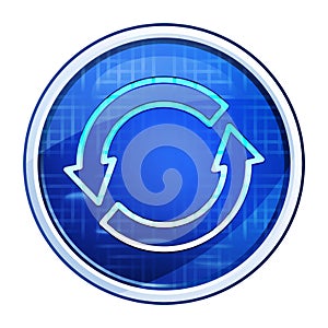 Update icon futuristic blue round button vector illustration