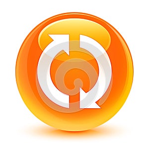 Update icon glassy orange round button
