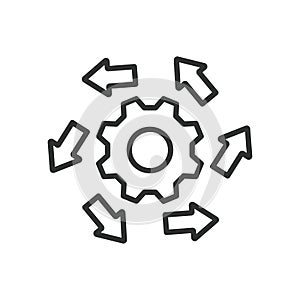 Update, icon in line design. Update, upgrade, software, refresh, system, patch, install on white background vector