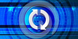 Update icon optimum prime digital smart blue banner background abstract futuristic motion illustration
