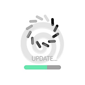Update icon. System software upgrade concept, loading bar