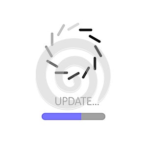 Update icon. System software upgrade concept, loading bar