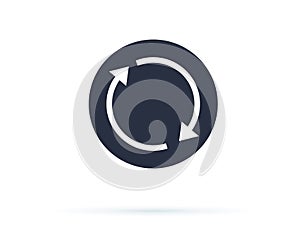 Update icon vector. Reload symbol, refresh icon. Circle button for website, solid refresh icon. Loop, reset illustration