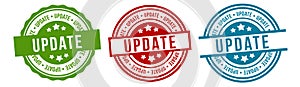 Update label set. Update stamp badge sign isolated on white background