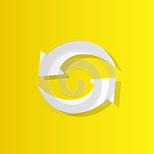 update sign white icon with shadow