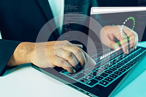 Update software application upgrade technology concept. Software update or operating system, patch update, updating progress ba