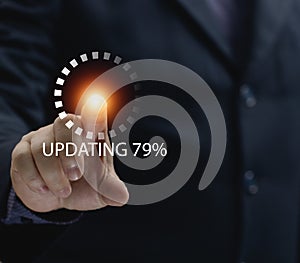 Update software application upgrade technology concept. Software update or Operating system, patch update, updating progress bar,
