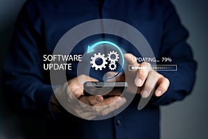 Update software application upgrade technology concept. Software update or Operating system, patch update