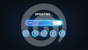 Update software application upgrade technology concept.