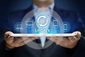 Update Software Computer Program Upgrade Business technology Internet Concept