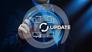 Update Software Computer Program Upgrade Business technology Internet Concept