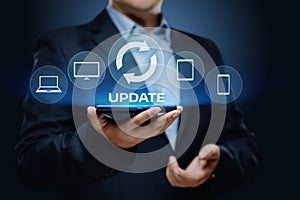 Update Software Computer Program Upgrade Business technology Internet Concept