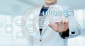 Update Software Computer Program Upgrade Business technology Internet Concept