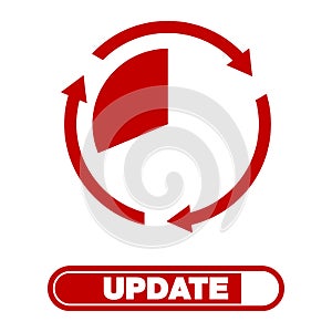 Update software icon. concept of update application progress icon, for graphic and web design