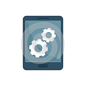 Update software tablet icon flat isolated vector