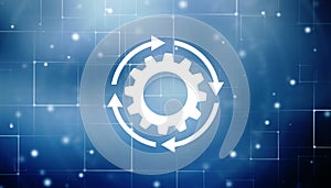 Update System Upgrade Software version technology concept Update icon with binary codes