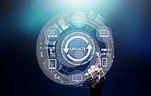 Update System Upgrade Software version technology concept on virtual screen. photo