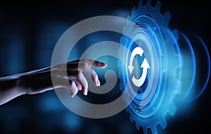 Update System Upgrade Software version technology concept on virtual screen