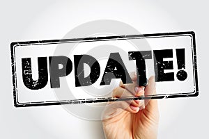 Update text stamp, technology concept background