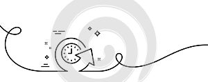 Update time line icon. Refresh watch sign. Continuous line with curl. Vector