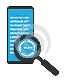 Update updating software app smartphone magnifying