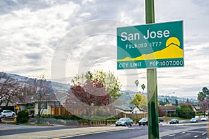 Updated San Jose, California city limit sign