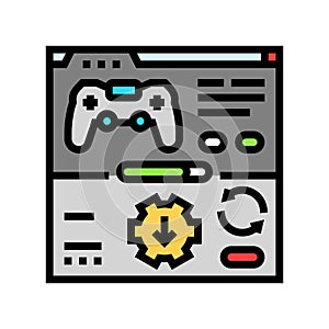 updates game development color icon vector illustration