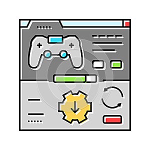 updates game development color icon vector illustration