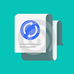 Updating file icon or upgrading software document process vector, update installation on system data synchronization, restore