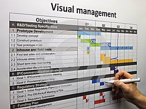 Updating the project plan using visual management