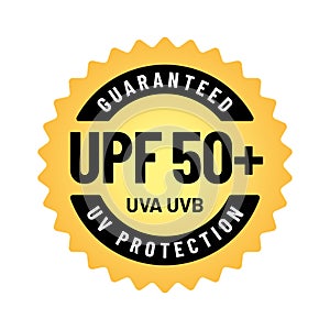 UPF icon. Ultraviolet Protection Factor sign. Ultra violet sunrays protection symbol. Vector illustration