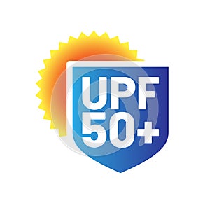 UPF icon. Ultraviolet Protection Factor sign. Ultra violet sunrays protection symbol. Vector illustration