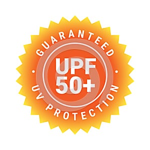 UPF icon. Ultraviolet Protection Factor sign. Ultra violet sunrays protection symbol. Vector illustration