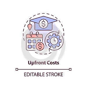 Upfront costs concept icon photo