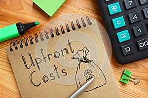 Upfront costs is shown using the text
