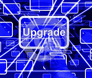Upgrade Button Showing Software Updates 3d Illustration