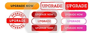 upgrade circle rectangle stamp and button sign for update system technology internet