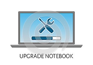 upgrade of the computer laptop with a strip load and icon repair
