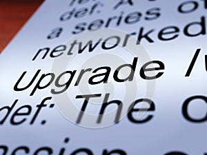 Upgrade Definition Closeup Showing Software Update