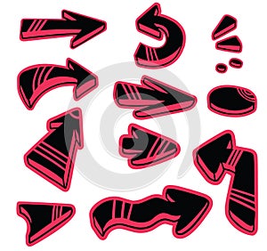 Upgrade icon. Arrow vector set.Web  direction doodle.Hand drawn ink. Sketch graphic  abstract. Mark element play. Up sign. Interfa