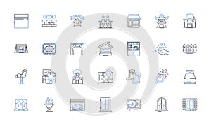 Upgrade line icons collection. Enhance, Innovate, Transform, Elevate, Advance, Modernize, Improve vector and linear